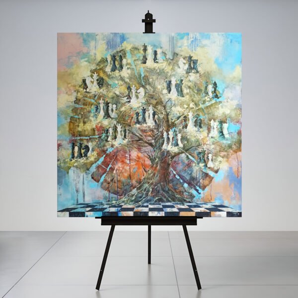 Originalus didelio formato paveikslas ant drobės šeimos, giminės medis