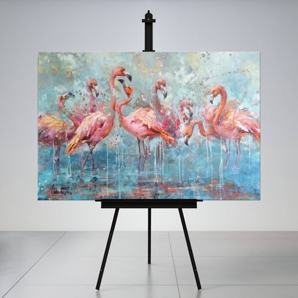 Paveikslas ant drobės rožiniai flamingai