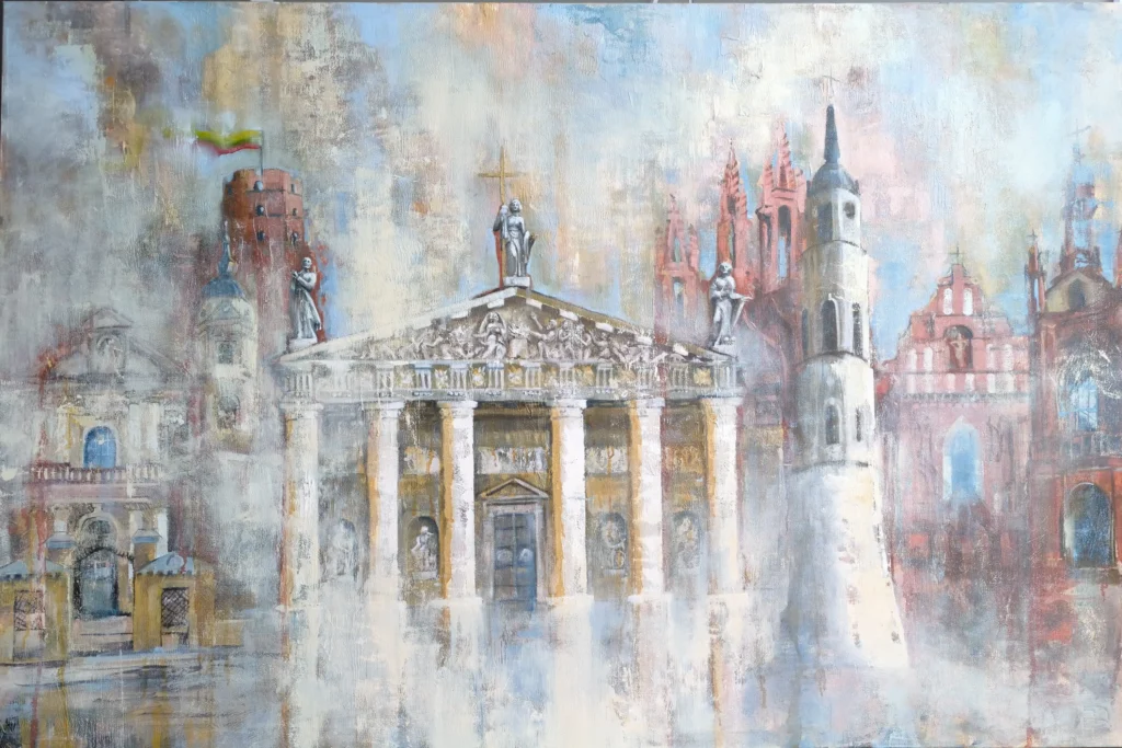 Šiuolaikinis paveikslas Vilnius 80x120x3,5cm
