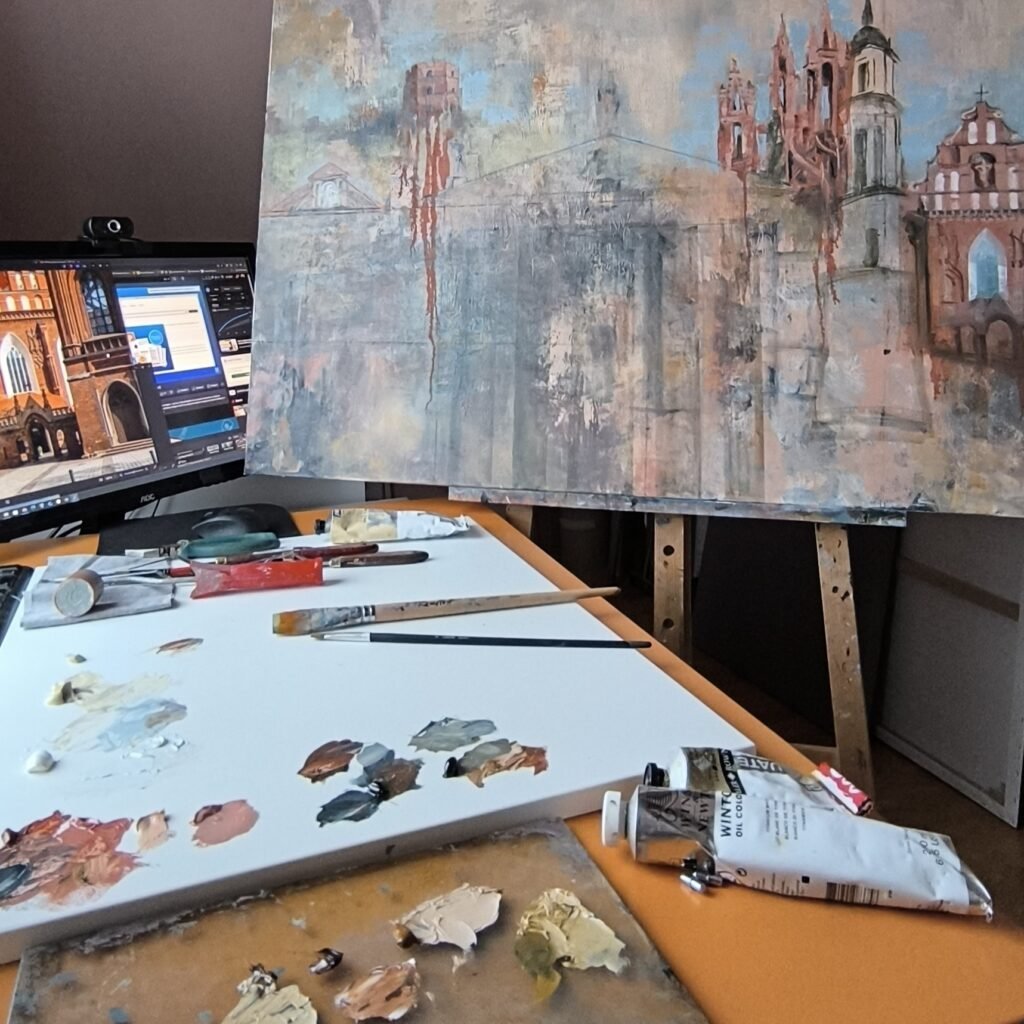 paveikslo tapymas proceso fragmentas